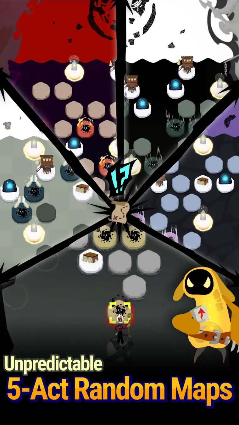 Schermata di gioco di Lost Pages: Deckbuilder